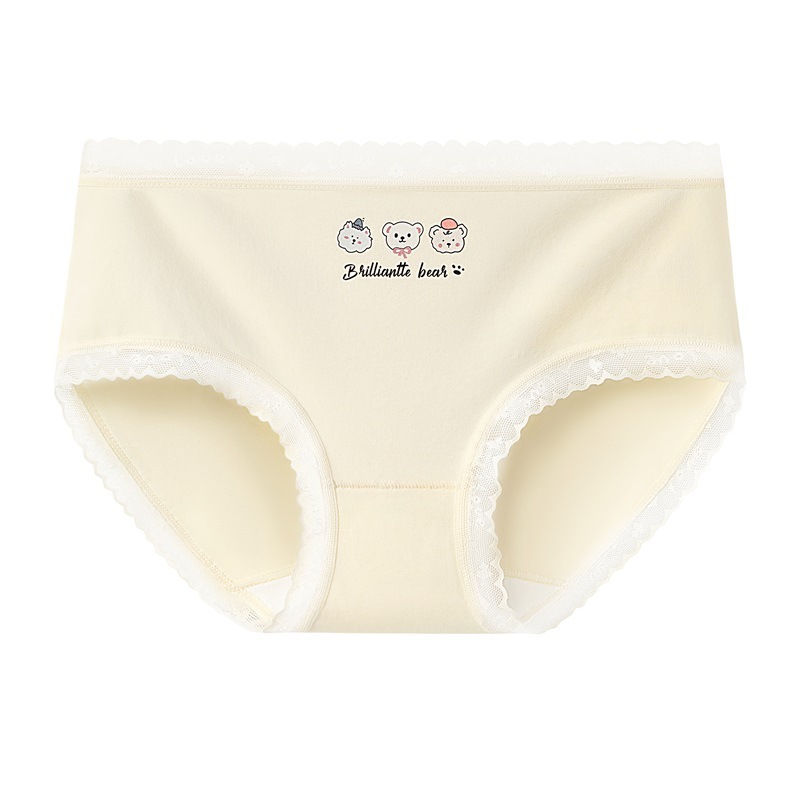 Ropa interior de mujer de algodón puro 7A entrepierna transpirable antibacteriana niña cintura media cómoda primavera y verano pantalones cortos triangulares cabeza sin costuras mujeres