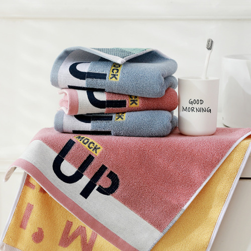 Yiduo towel pure cotton face wash towel pure cotton household letter soft bath absorbent not easy to shed yarn-dyed woven towel