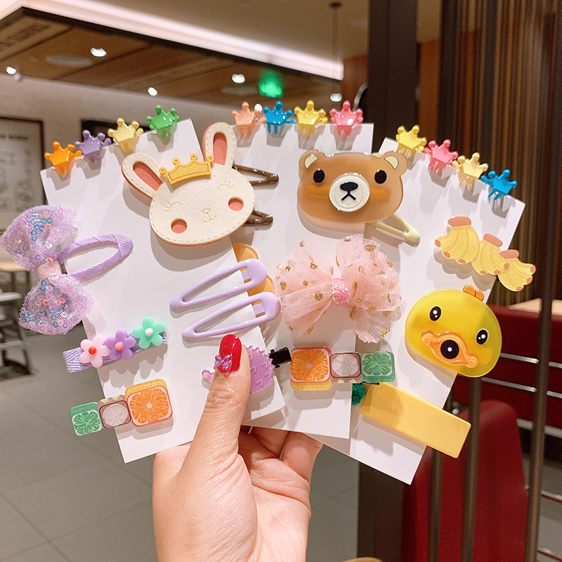 Korean Style Children's Cute Cartoon Bow Fruit Animal Hairpin display picture 2