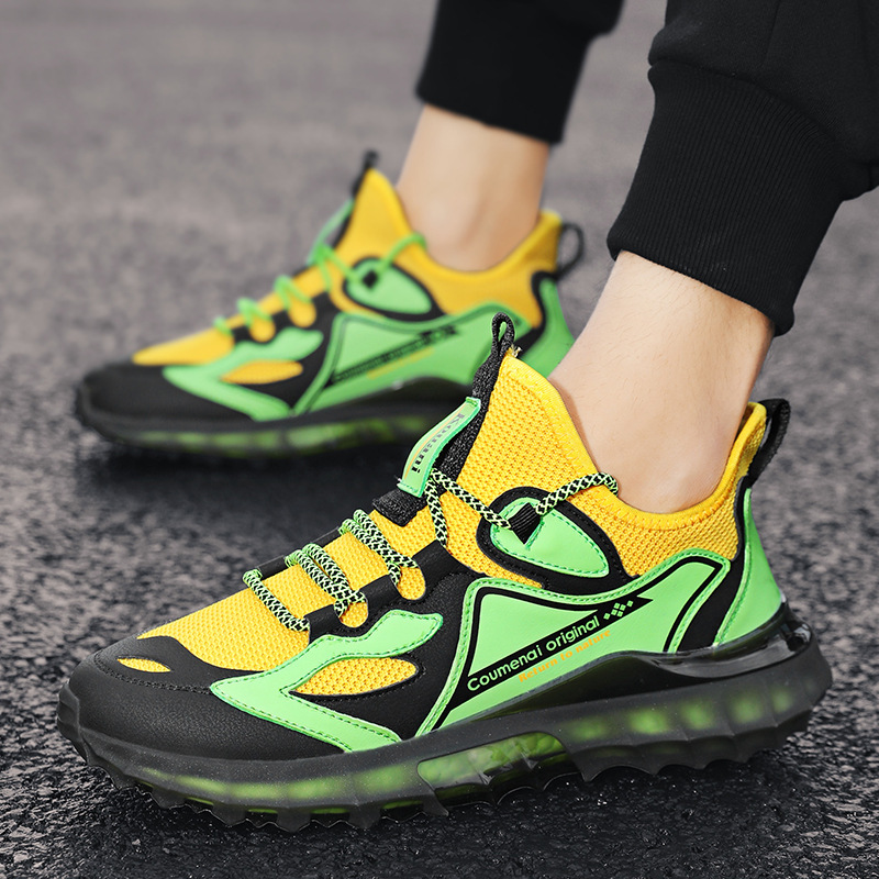 2021春季新款男士潮鞋休闲运动鞋韩版时尚男女学生飞织透气跑步鞋