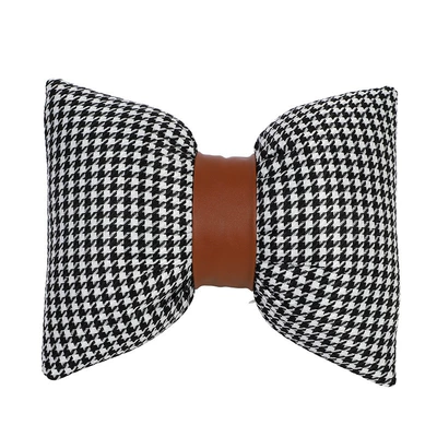 Seat cushion, seat cover, All-Season Simple Car Seat Cushion - brown-leather-waist-houndstooth-waist