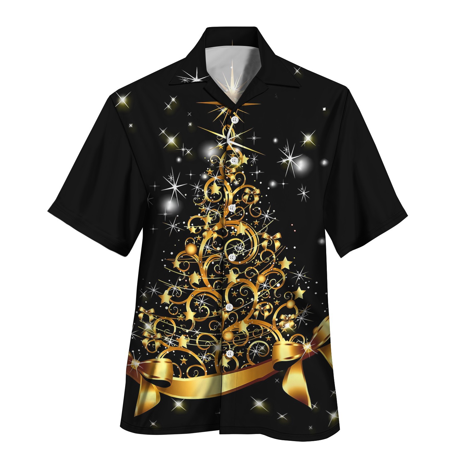 2024 otoño nuevo estilo personalidad colorido contraste color de un solo pecho cuello cubano estampado camisa de manga corta MB33