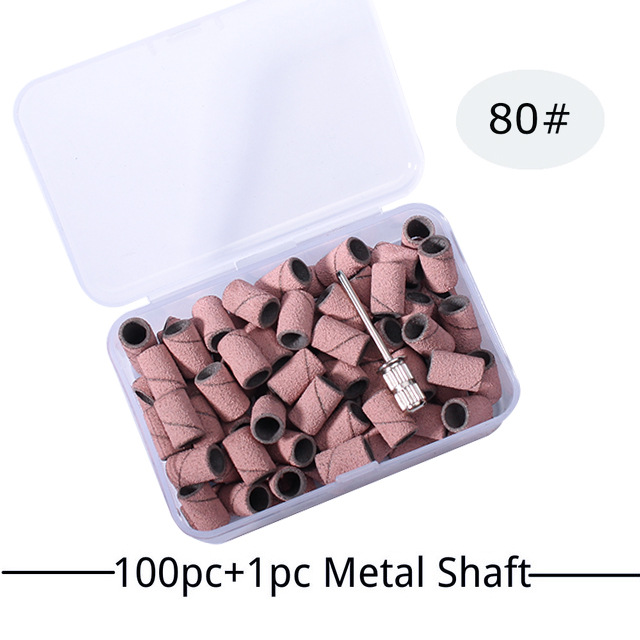 Color manicura molienda cabeza púrpura anillo de arena manicura anillo de arena máquina de pulir dedicado 100 unids/caja