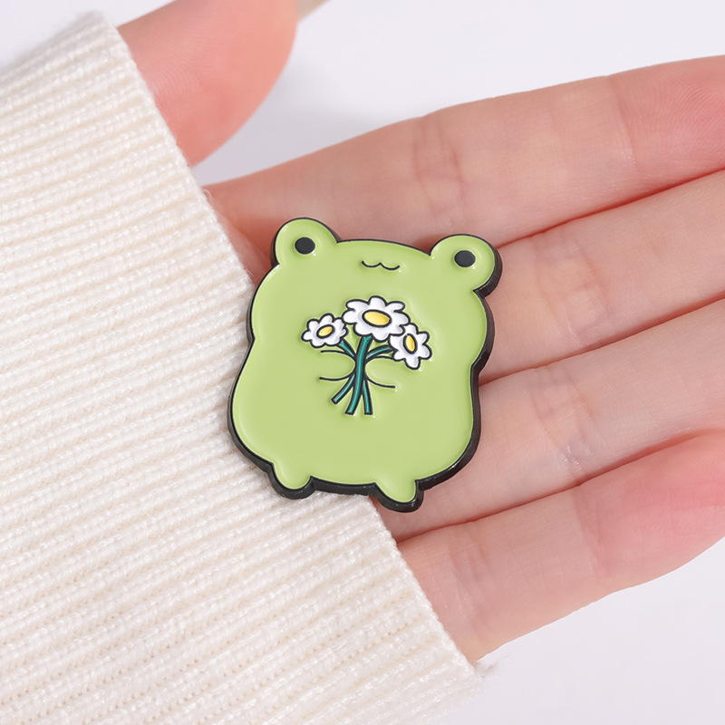 Cute Pin Rabbit Hedgehog Frog Alloy Stoving Varnish Unisex Brooches display picture 1