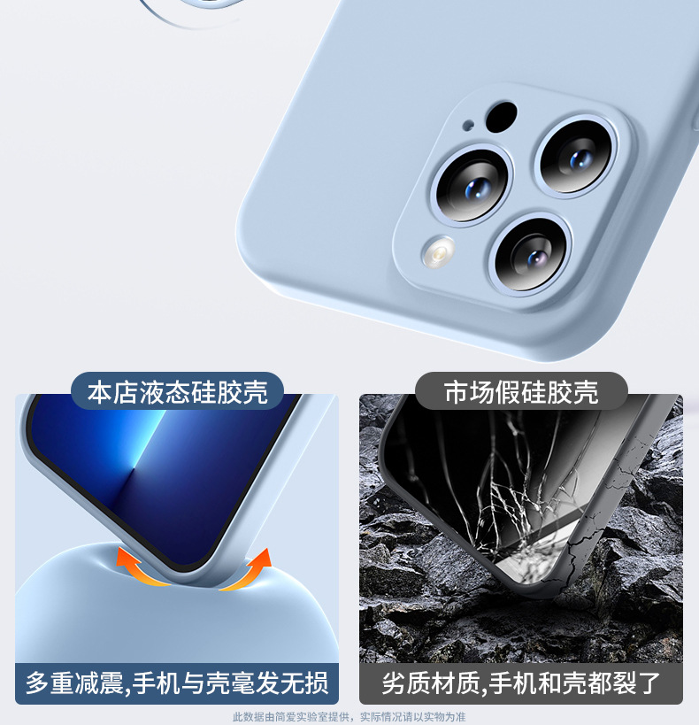 Aplicable a Apple 14PROMAX caja del teléfono de silicona líquida iPhone13 ángulo recto resistente a la caída antideslizante cubierta protectora suave caso