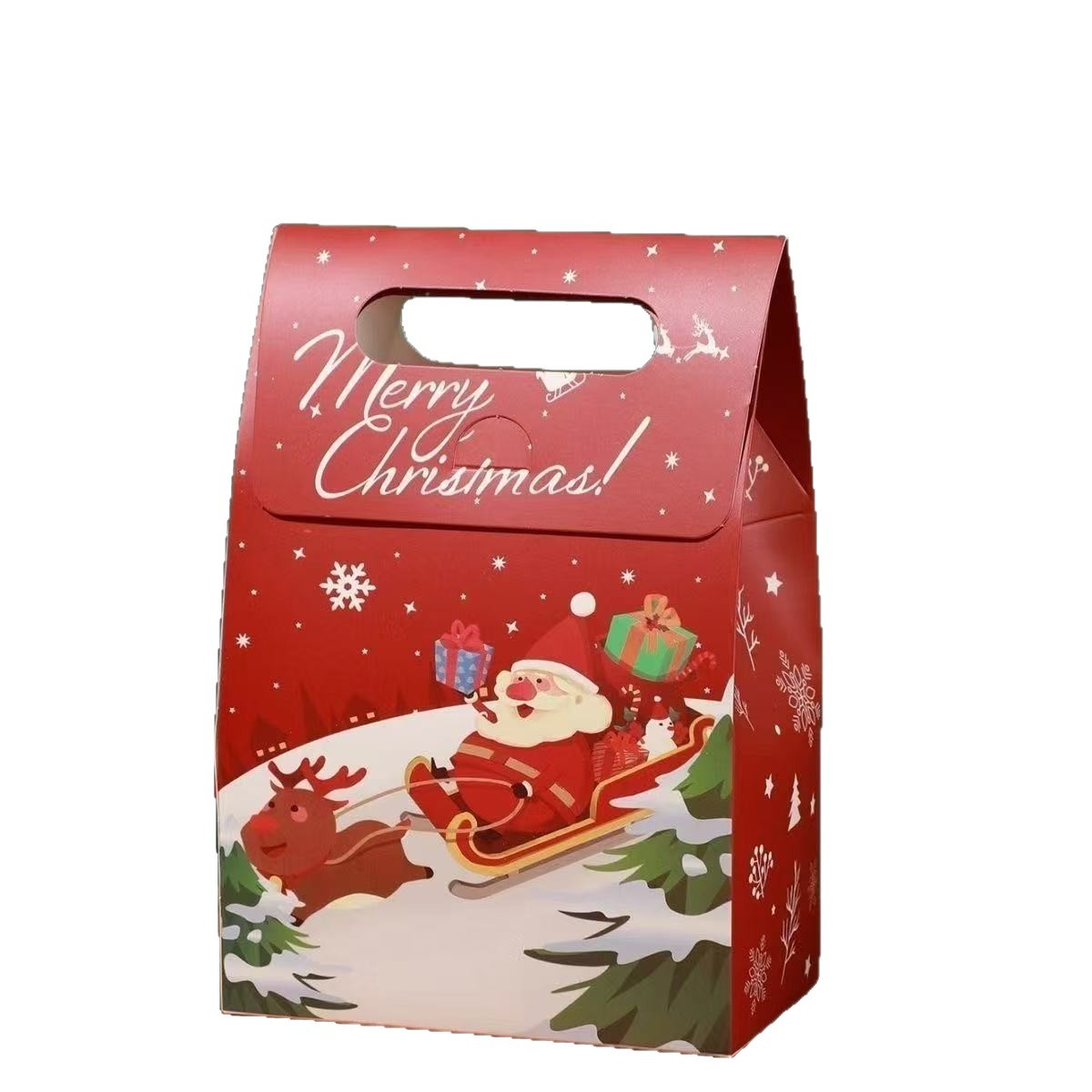 Bolsas de regalo de fiesta de Navidad transfronterizas dulces cajas de regalo de Papá Noel estilo europeo simple embalaje de galletas de bocadillos