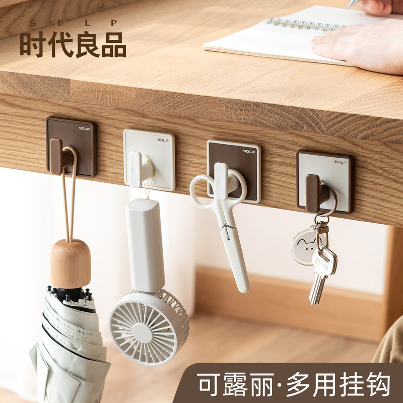 Multi-Purpose Hook with Traceless Adhesive L-Hook, Ins-Style, No-Drill Strong Adhesive Hook, Multifunctional Wall-Mounted Plastic Key Hook Multi-Purpose Hook with Traceless Adhesive L-Hook, Ins-Style, No-Drill Strong Adhesive Hook, Multifunctional Wall-Mounted Plastic Key Hook