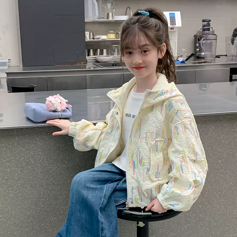女童秋装外套2025新款秋季洋气儿童冲锋衣小女孩童装衣服时髦上衣