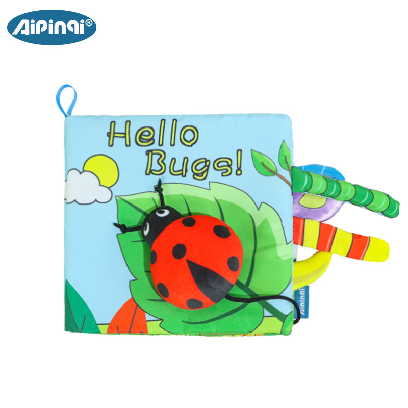 Aipinqi a prueba de desgarros educación temprana libro de tela educativo 0-1 años de edad papel de timbre juguete bebé libro de tela bebé educación temprana
