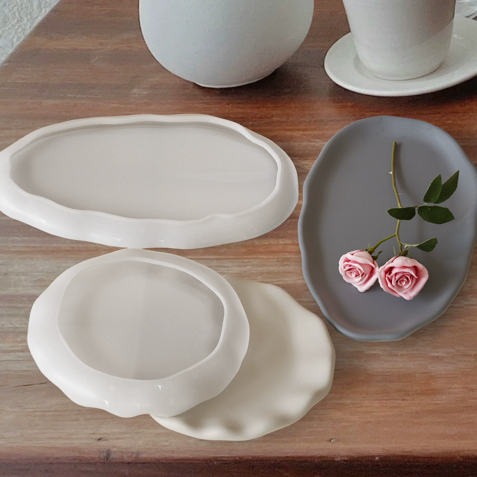 纵博 Tea cup, силиконовая форма, ручная работа, зеркальный эффект, облако
