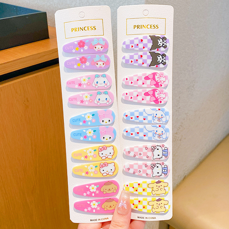 Clip de cabello auténtico para niños, clip de cabello rotos para chicas, clip de cabello no dañado, tarjeta de cabello de fresa, cartón de dibujos animados, clip de cabello lateral para bebés.