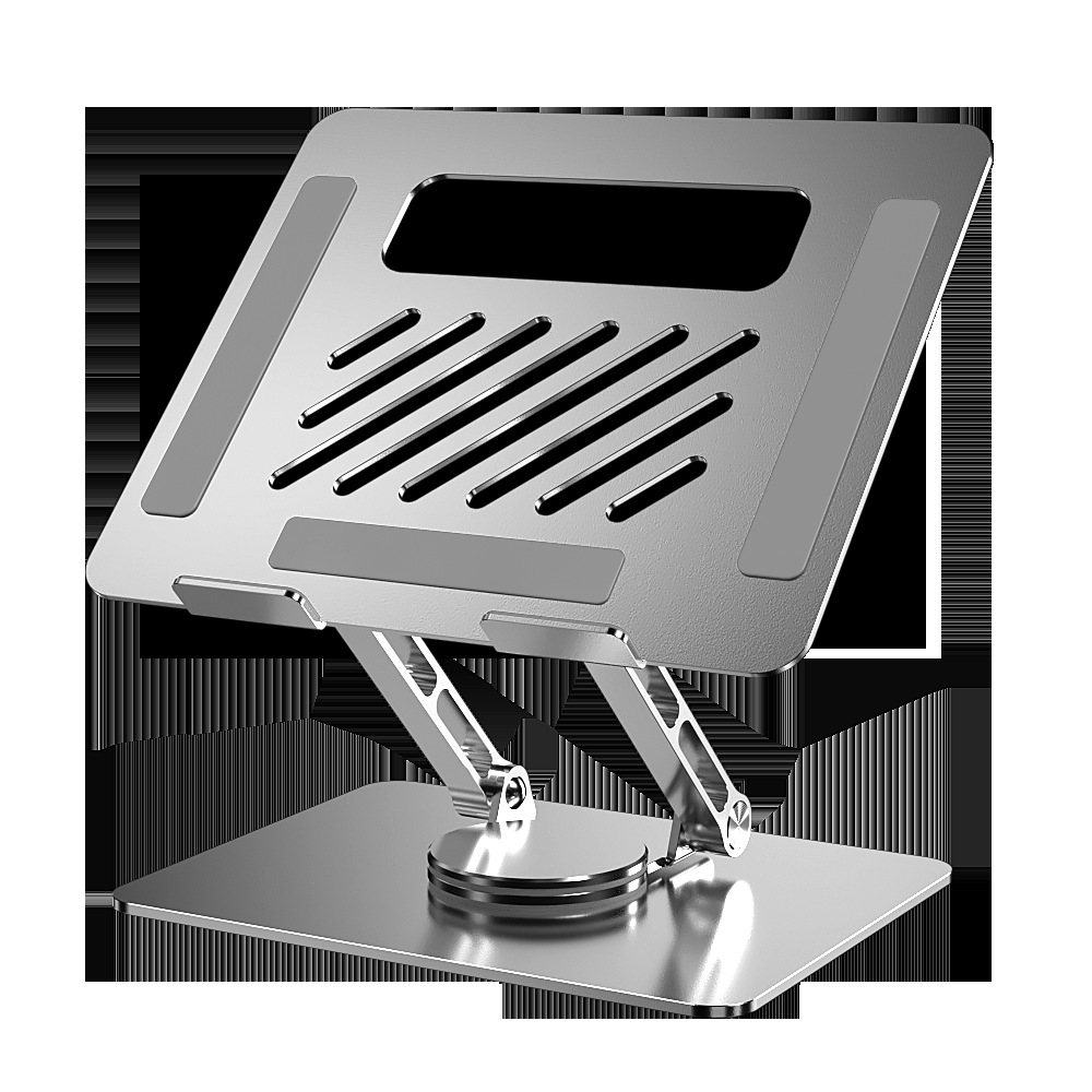Soporte ajustable de aluminio del ordenador portátil con la base giratoria 360
