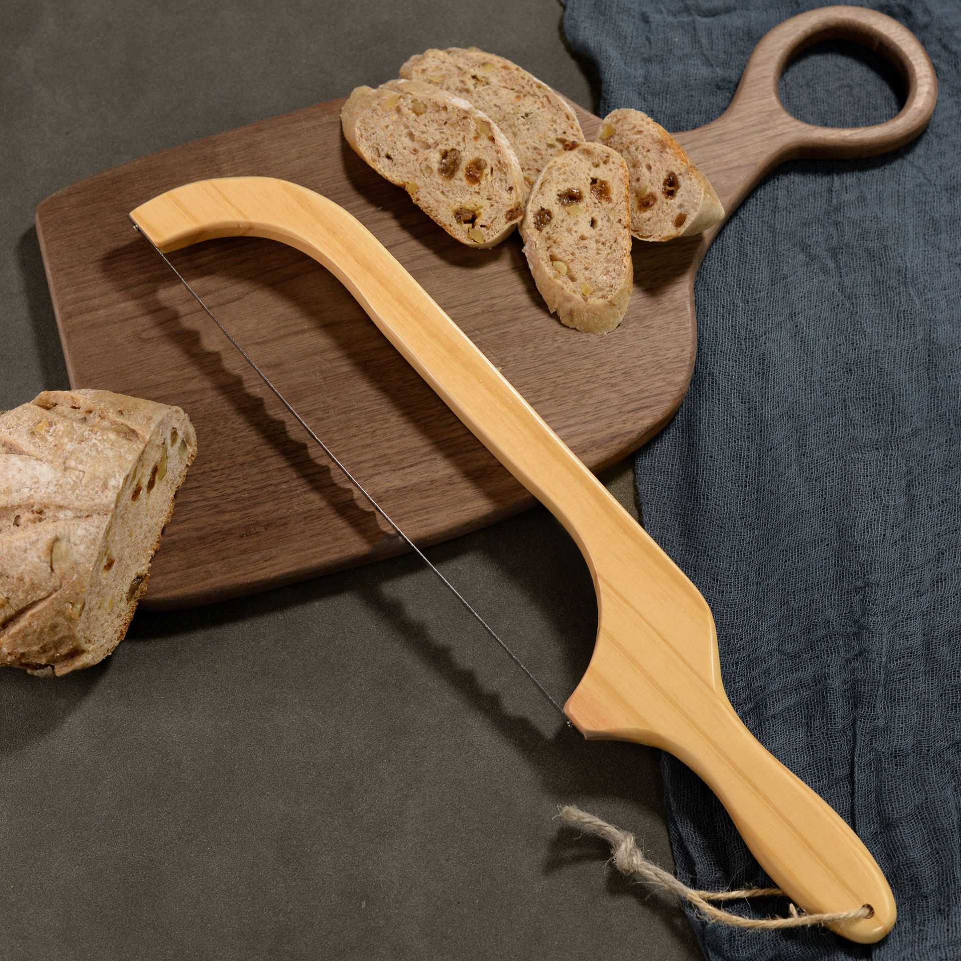 Nuevo producto de pan cortador de tostadas diente simple herramientas de corte de pan madera sierra de corte de pan