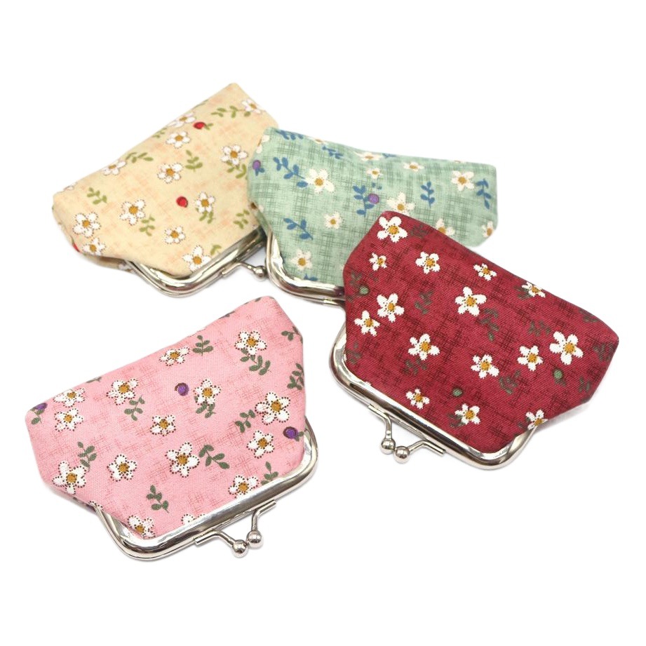 Mini coin purse women's fabric buckle coin bag cute small wallet 3 inch clip bag shop small gift wholesale