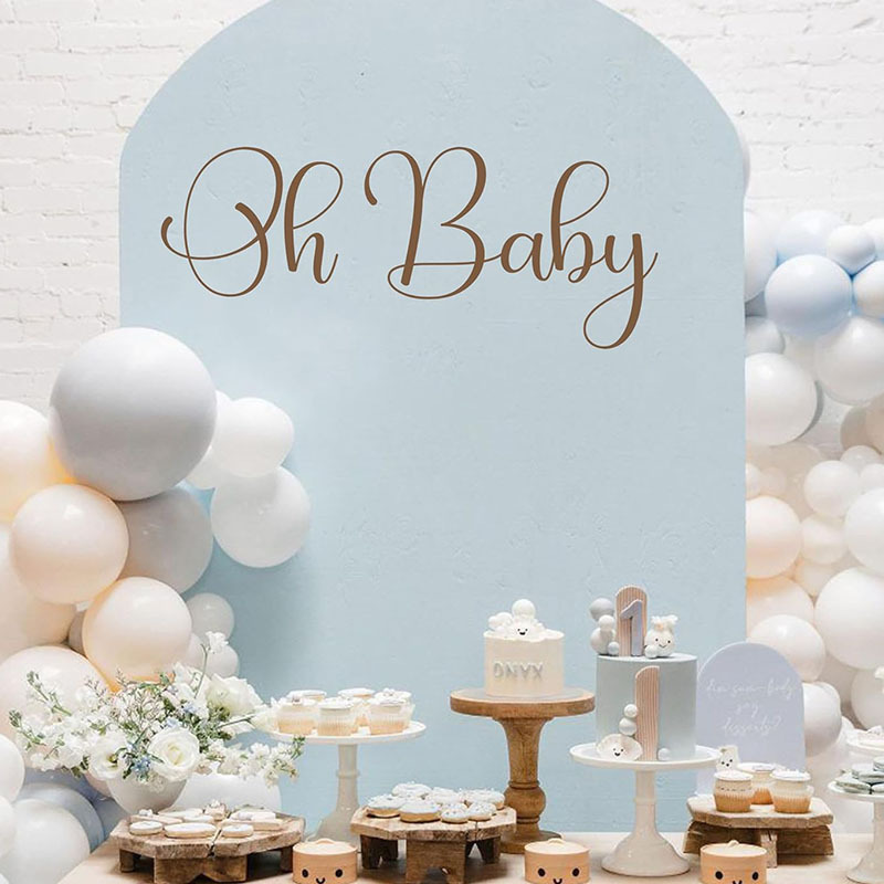 Oh Baby Showerパーティーウォールステッカーロゴベビーシャワー壁飾りステッカー自己粘着性除去ステッカー|undefined