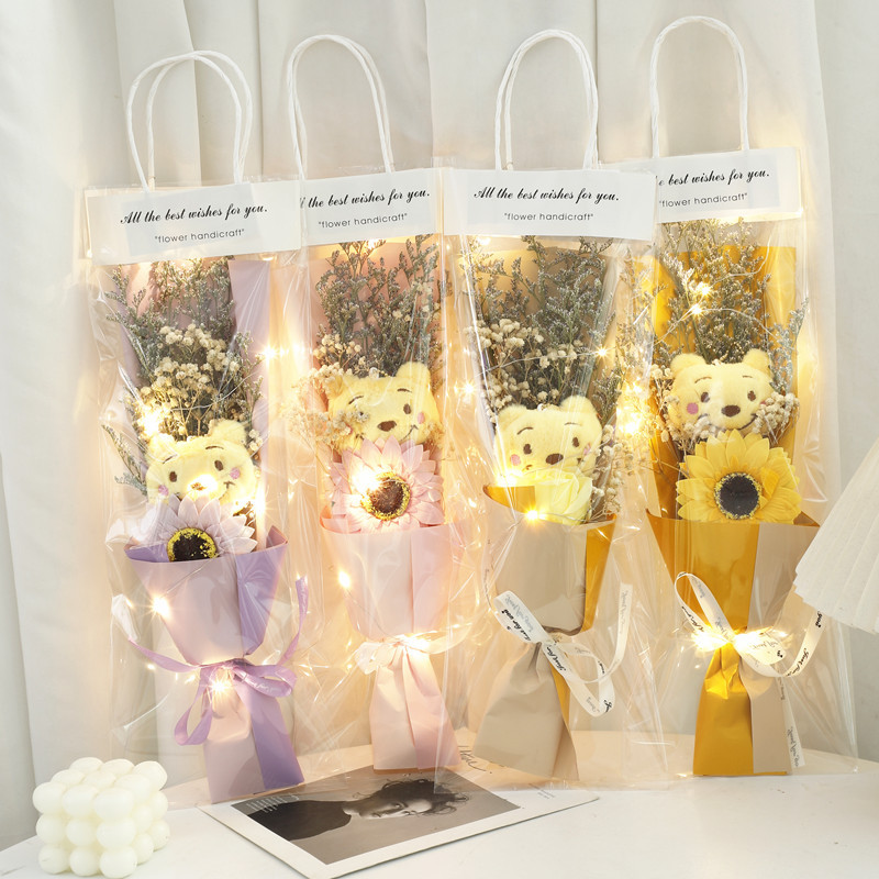 520 bolsas de San Valentín, muñecos de osos amarillos, ramos secos de muñecas, regalos de cumpleaños para hombres y mujeres, esposas y novias