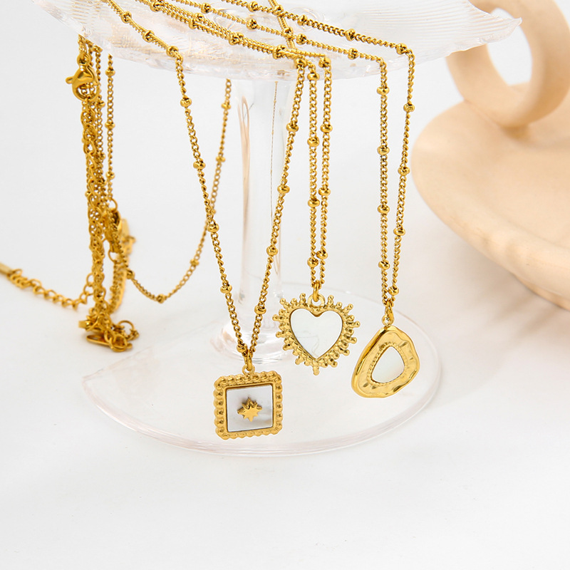 Holiday, Daily Occasion 304 Stainless Steel Material 304 Stainless Steel Simple Style Classic Style Irregular Plating Solid Color Pendant Necklace