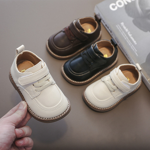 Spring and Autumn New Baby Shoes Soft Sole Girls' Little Leather Shoes Boys' Casual Shoes Infants and Toddlers Loafers British Style Single Shoes