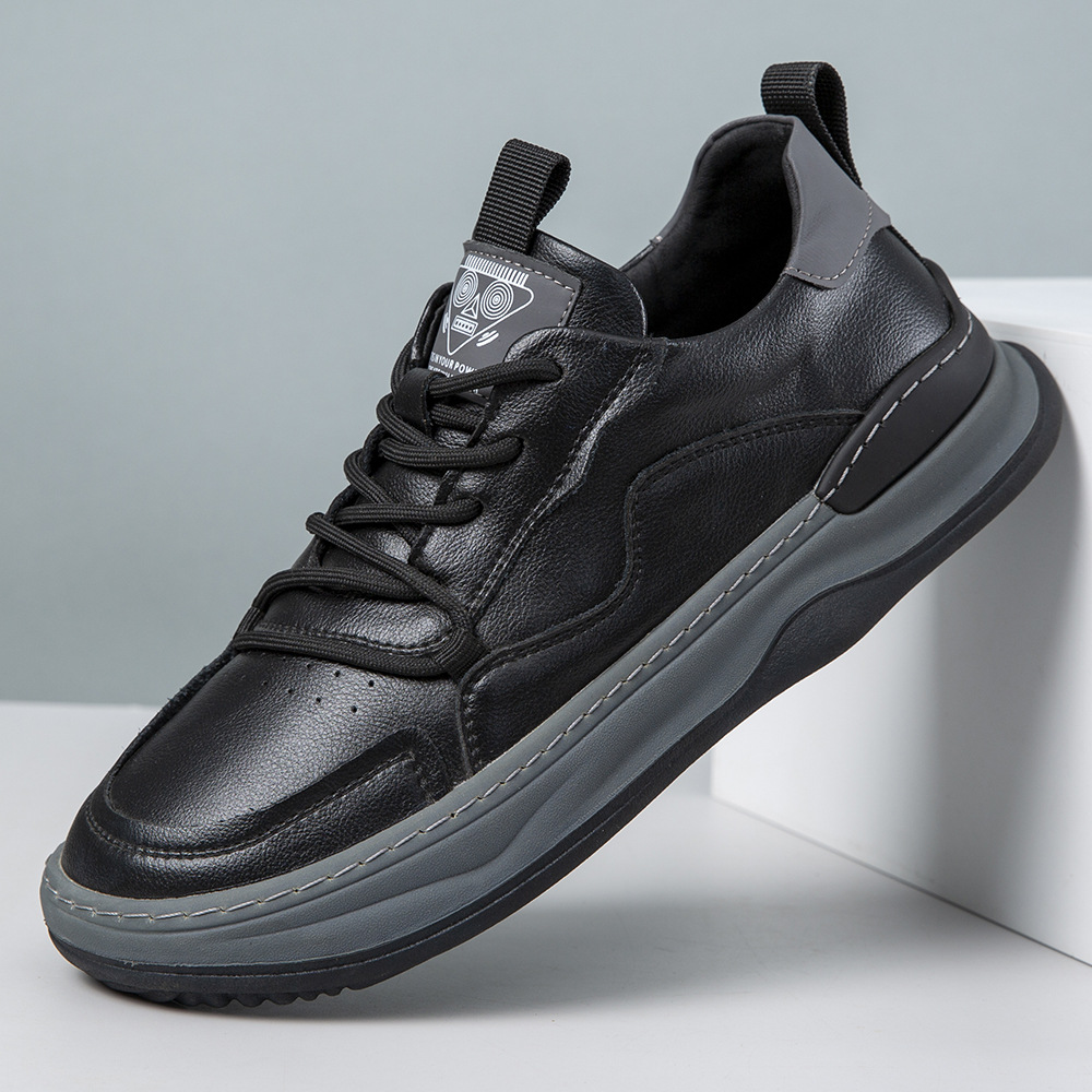 Zapatos de hombre nuevos zapatos de moda casuales de cuero transpirables zapatos deportivos cómodos de moda de estilo británico zapatos de hombre con suela suave