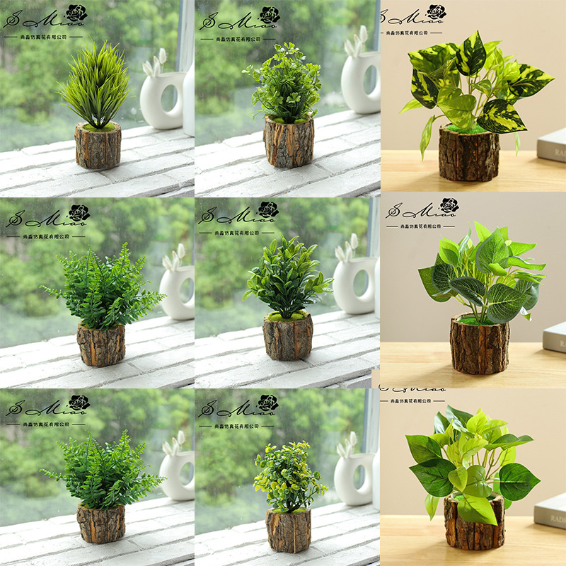 Set de 9 piezas de plantas verdes en maceta A ☆