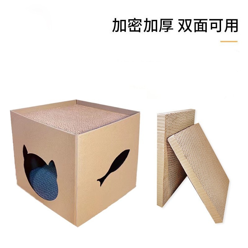 Los fabricantes producen literas plegables superiores e inferiores de papel corrugado de alta densidad nido de gato de gran espacio resistente a los arañazos suministros para gatos resistentes al desgaste image 3