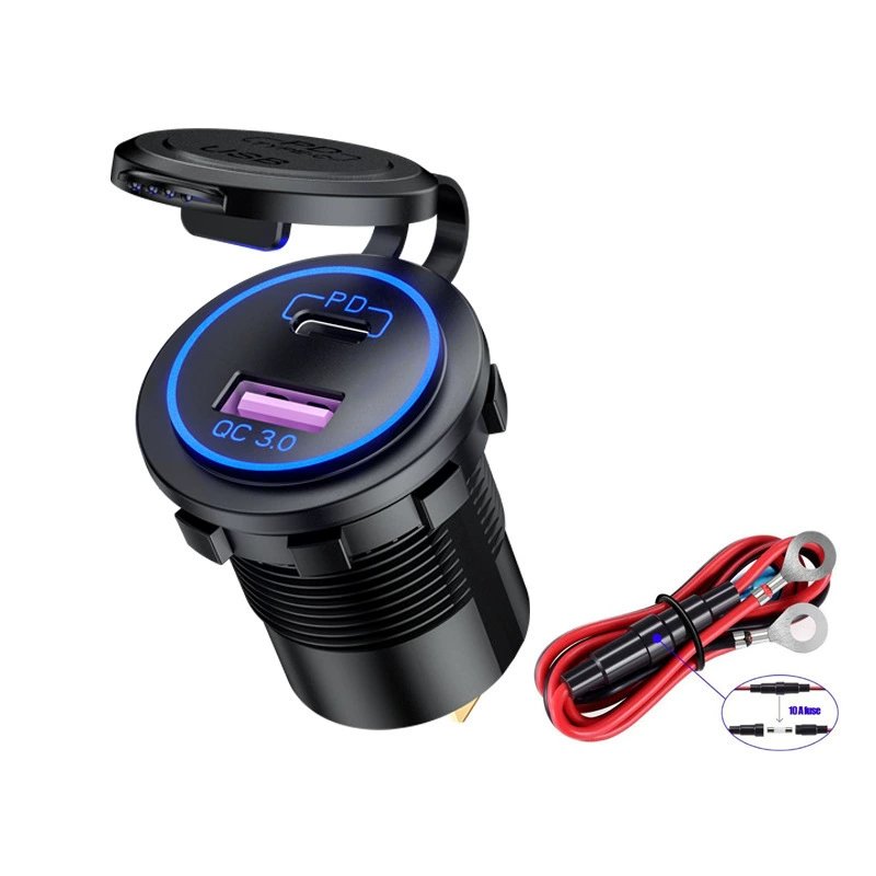 12-24В мотоцикл GM модификация мотора, умный QC3.0 USB порт+PD быстрая зарядка автомобильного зарядного устройства