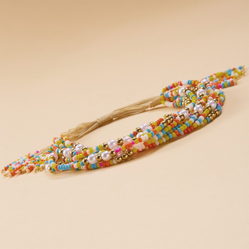 Casual Occasion Imitation Pearl, Seed Bead, rope Material Retro Classic Style Geometric Imitation Pearl Seed Bead Rope Beaded Chain Stretch Adjustable Beaded Bracelets Wholesale