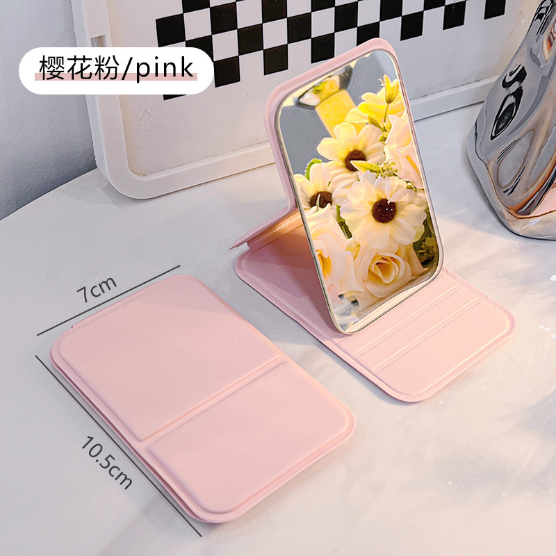 Espejo plegable, espejo de maquillaje para colocar en la mesa, espejo de tocador de escritorio para dormitorio de estudiantes, espejo portátil con tapa abatible.