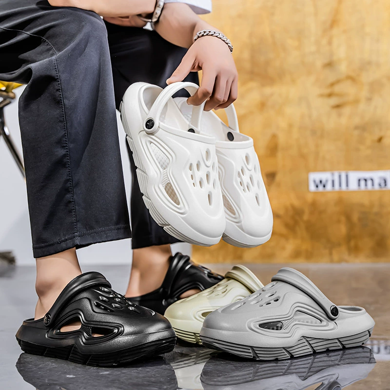 Мужские летние сандалии Croc, домашние тапочки Baotou, нескользящие тапочки, новые сандалии оптом.