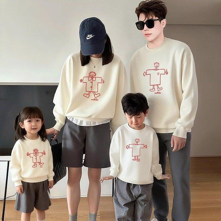 亲子装一家三口四口卫衣2025新款潮秋冬季母女母子款高端秋装外套