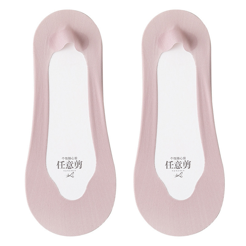 Calcetines de barco para mujer, calcetines de fondo de algodón sin tacón, calcetines invisibles de seda de hielo transpirables de estilo fino de primavera y verano, calcetines Zhuji, calcetines de mujer de todo fósforo