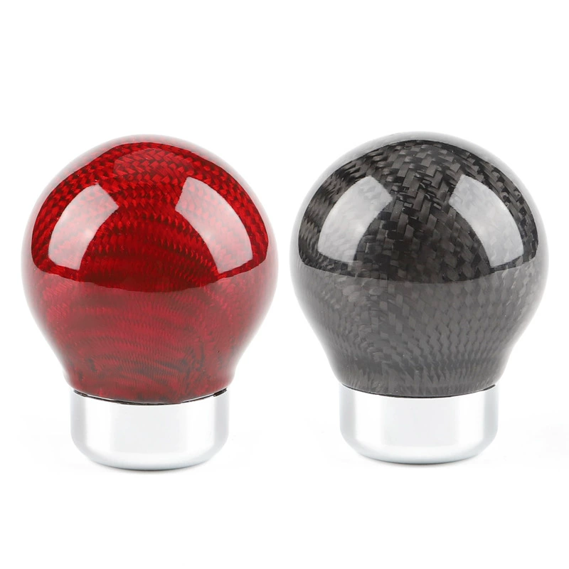 Трансграничная Горячая продажа автомобилей Модифицированная настоящая зубчатая головка из углеродного волокна с круглым Карбоновым узором и ручной передачей универсальная ручка переключения передач