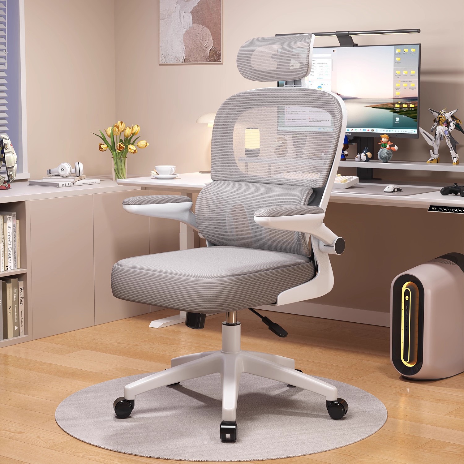 Ergonomic Chair, Comfortable for Long Periods of Sitting, Comfortable Home Office Chair, Nap Dual-Purpose Seat, E-Sports Dormitory Computer Chair