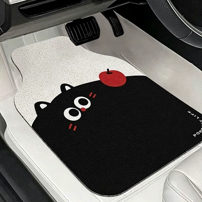 Cute cartoon cuttable silk loop floor mat, dirt-resistant, anti-fouling, wear-resistant, easy to maintain, car interior foot mat, decorative car mat