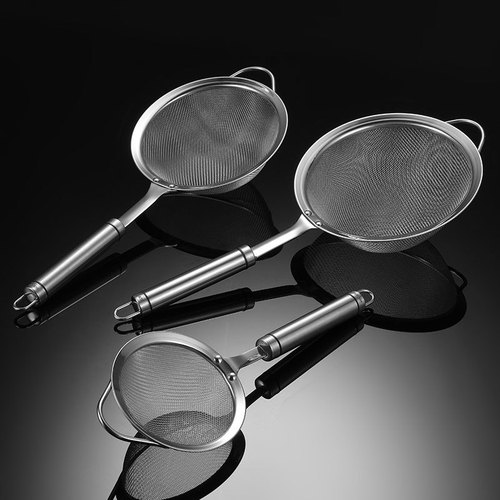 Aion 304 stainless steel mesh colander multi-specification round handle 30 mesh frying oil filter kitchen hot pot Chinese medicine filter residue