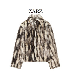 ZARZ 自制 欧美风 新款女装 洋气人造皮草效果大衣外套4360/041