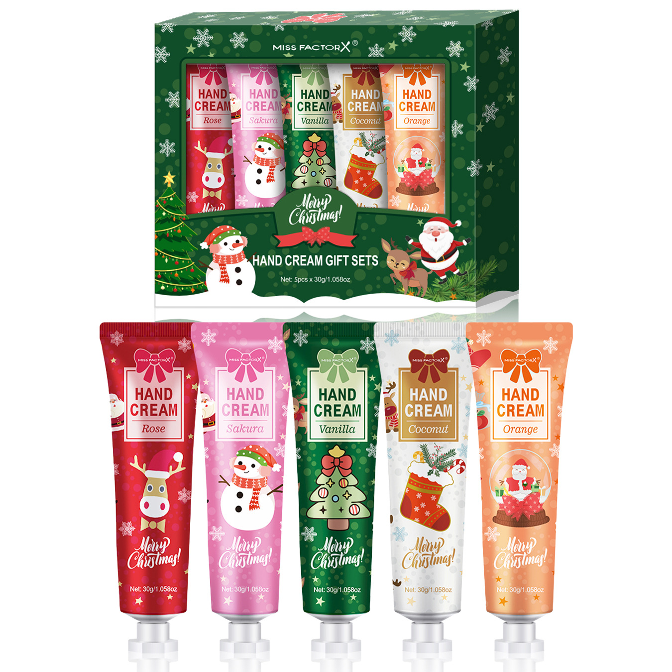 Cruce de fronteras exclusiva 5 sabores Navidad mano crema de paquete de hidratación profunda perfumado cremoso de textura perdurable image 5