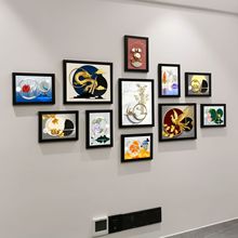 客厅沙发背景墙装饰照片墙组合挂墙相框轻奢系列海报画中老人房间