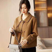 中年妈妈冬装外套时尚贵夫人双面呢大衣短款中老年女秋装新款上衣