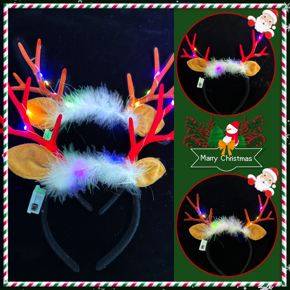 Nueva diadema de Navidad accesorios para el cabello niños adultos fiesta decoración luminosa Navidad diadema accesorios para el cabello