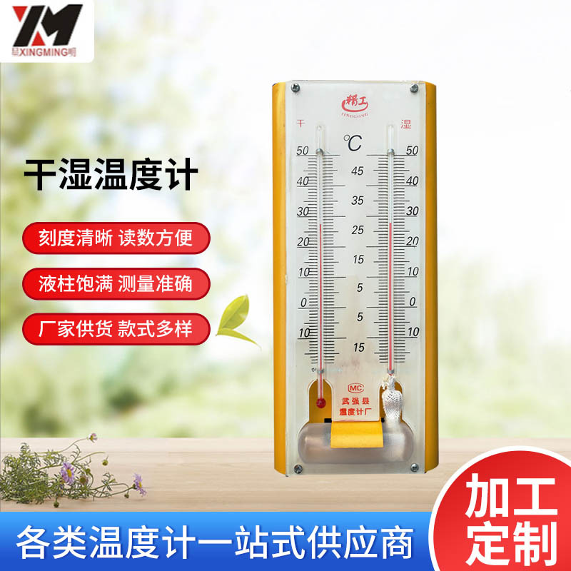 厂家供应批发BL-6型干湿温度计 列表式温度计 室内挂式温湿度计