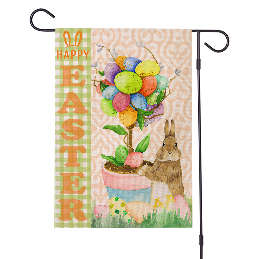 亚马逊新款花园旗户外装饰旗帜挂旗复活节装饰吊旗厂家批发旗子