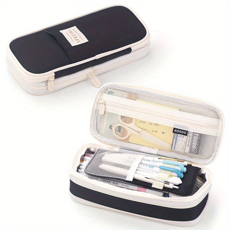 シンプルな大容量鉛筆バッグ 2025 新しい和風高価値学生伸縮窓鉛筆文具箱卸売