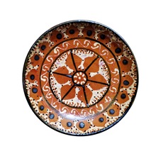 新疆民族色文化工艺品摆件装饰品喀什高台民居手工土陶彩釉盘子