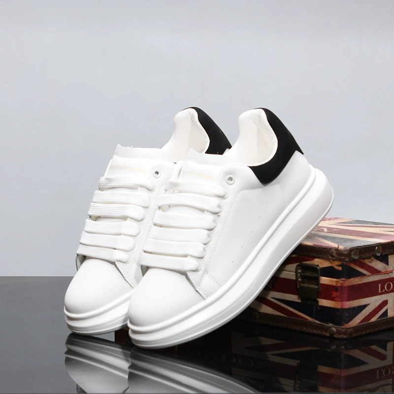 Маккуин маленькая белая обувь мужская обувь весна и лето новая толстая подошва увеличена пара кроссовок дикая кожаная спортивная повседневная обувь T01