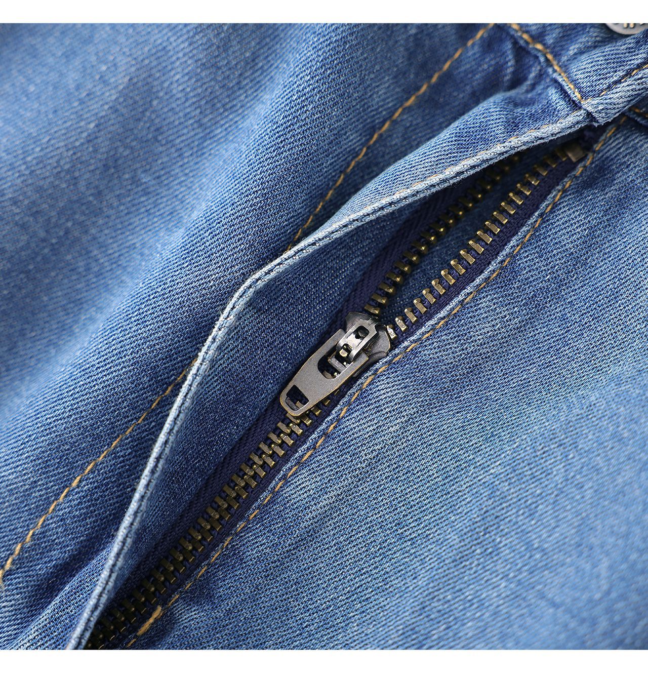 Váy denim nữ cạp cao dáng chữ A tay ngắn mùa hè — Cao bồi xanh chi tiết 22