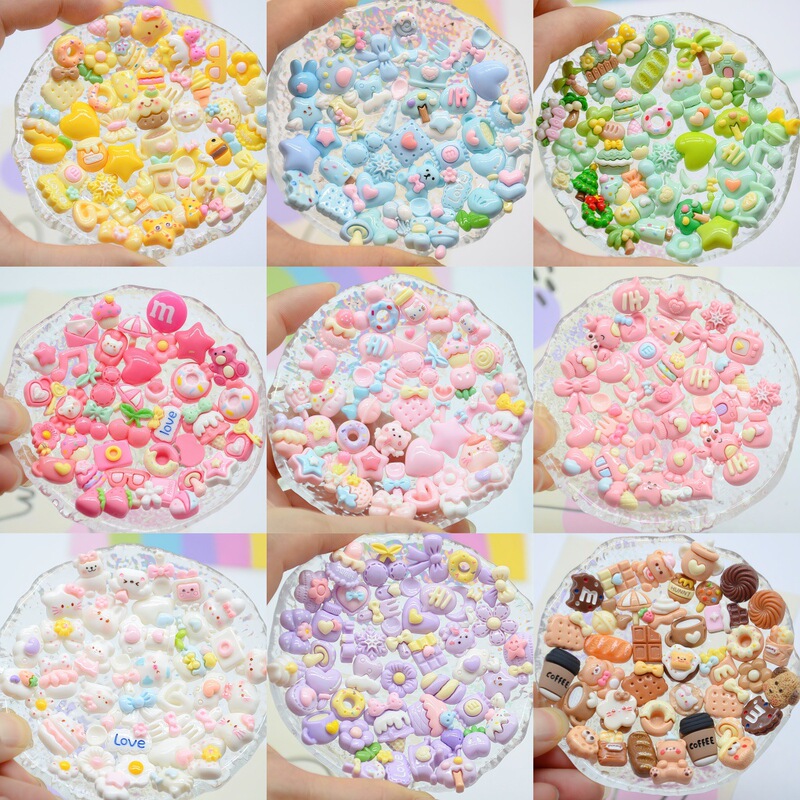 Solid Color Cartoon Manicure Cream Glue Mini Resin Accessories Factory Wholesale Mixed 3D Water Cup Sticker Mobile Phone Case DIY