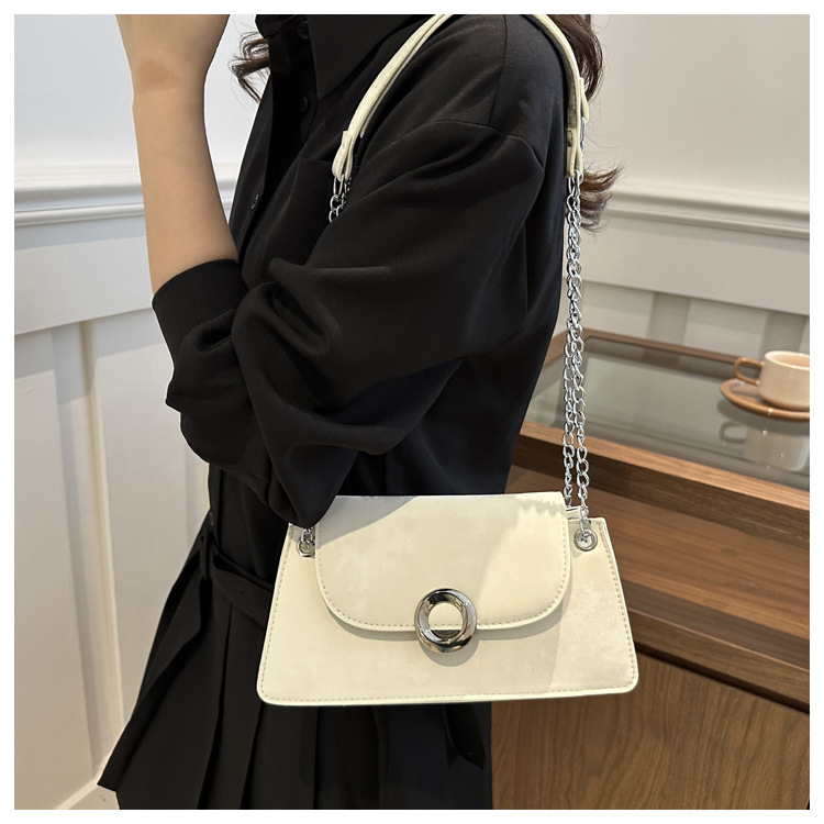 Borsa a tracolla da lavoro versatile a catena color caramella da donna, casual, semplice e alla moda, in PU, 2024_voghion.com