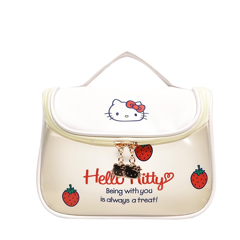 Bolsa de cosméticos HelloKitty popular de alta apariencia de gran capacidad impermeable portátil Hook lavado bolsa de almacenamiento