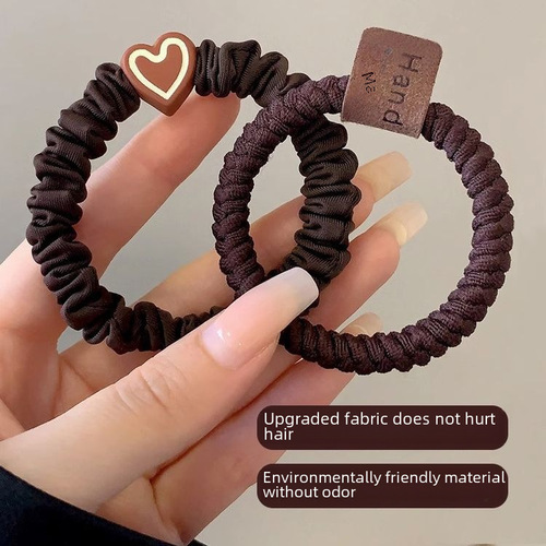 New trendy headband elastic hair tie for women, simple and elegant, high elasticity, durable, with a leather cover hair clip and hair ribbon accessory